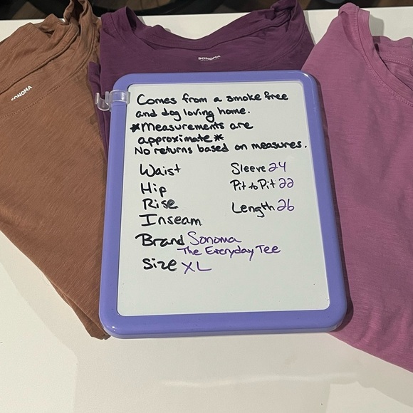 Sonoma Everyday Tee Bundle - Purple, Pink-lilac, Brown - all XL - Picture 1 of 13